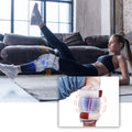 Models demonstrating gel wraps on knees and legs