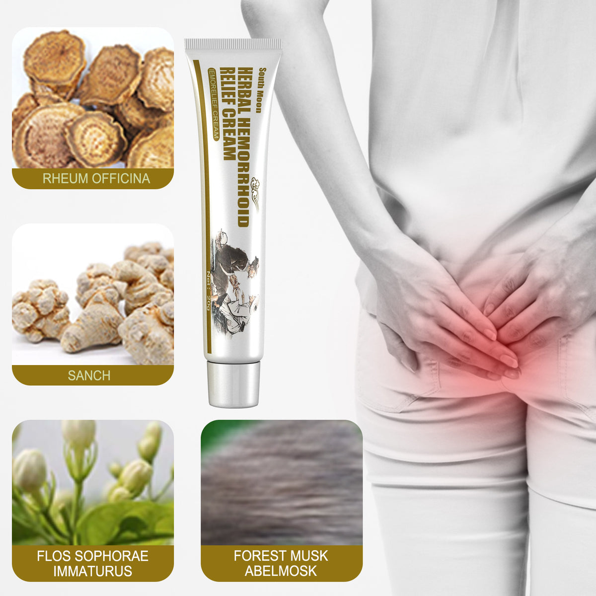 Herbal Hemorrhoid Cream with Botanical Extracts