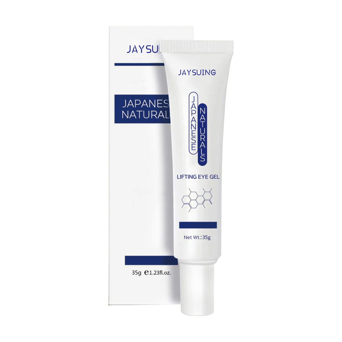 White moisturizing gel tube with blue lettering