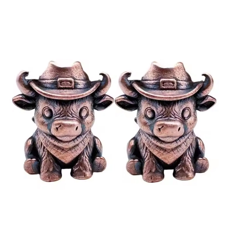 Brass Cow Head Paracord Bead Set