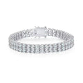 Silver-tone multi-row stone bracelet