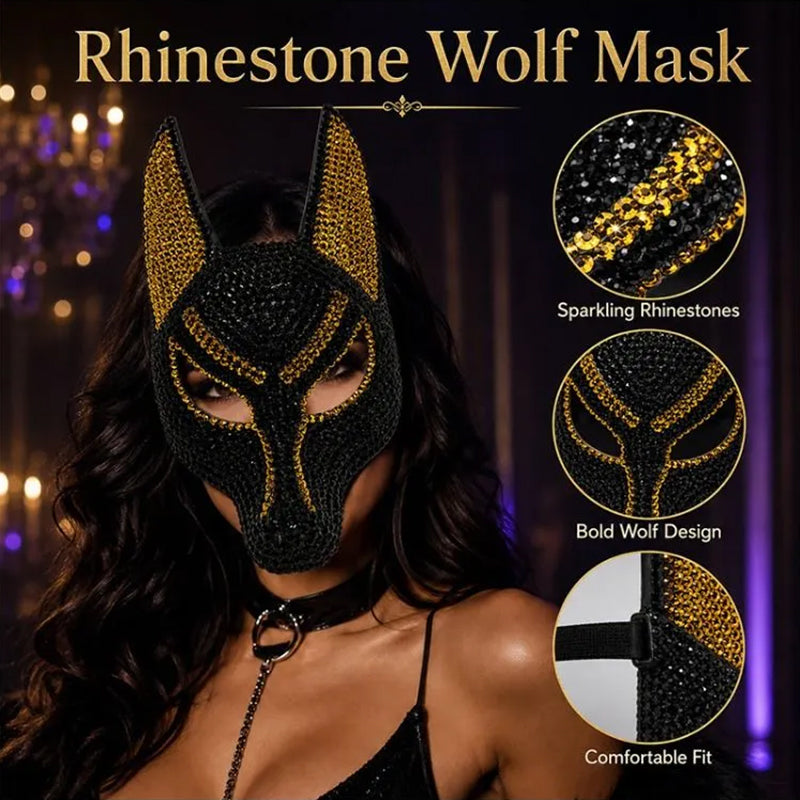 Rhinestone Anubis Masquerade Mask