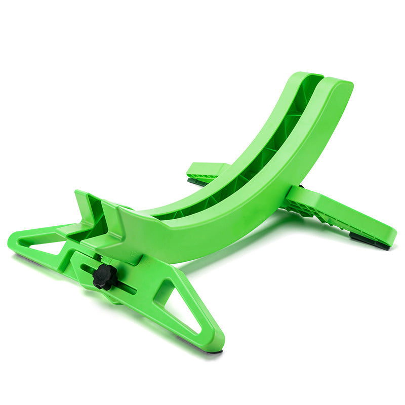 Green floor-standing bicycle wheel parking rack