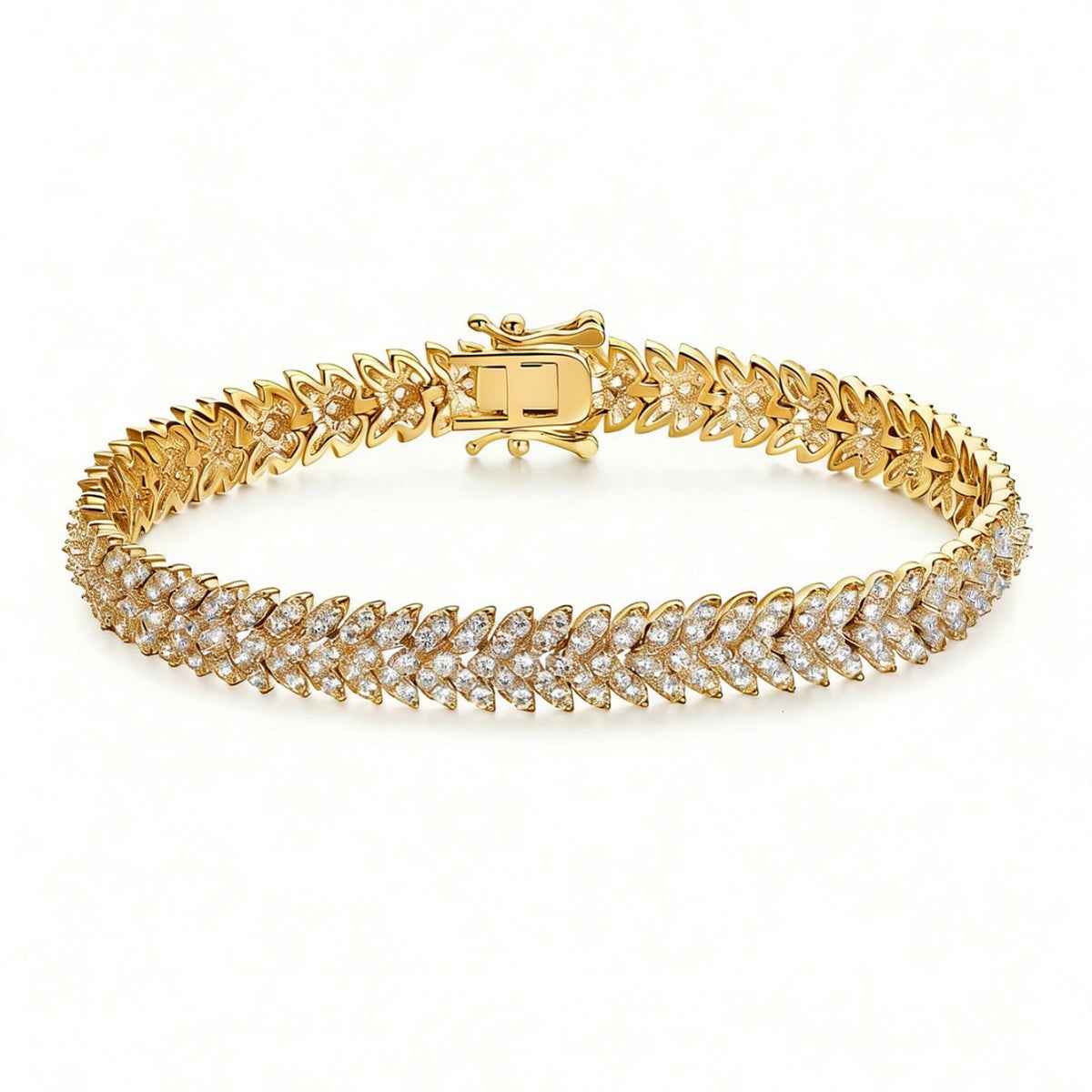 Women's Fishbone Zircon Tennis Bracelet