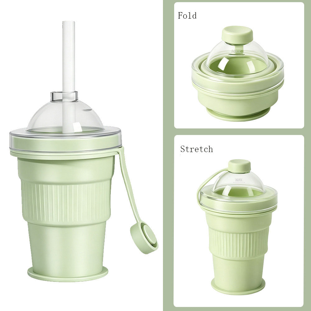 Foldable Ice Ball Mold Cup with Straw