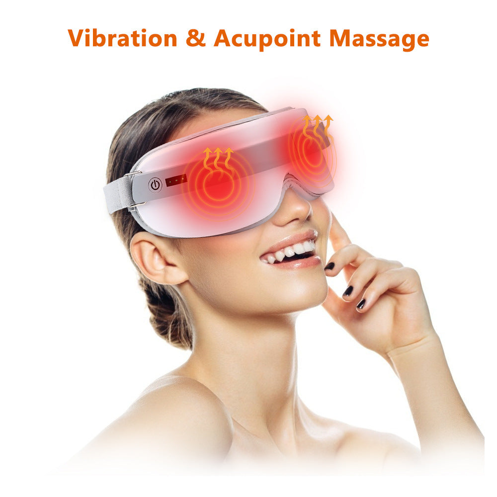 Model wearing a white vibration eye massage device