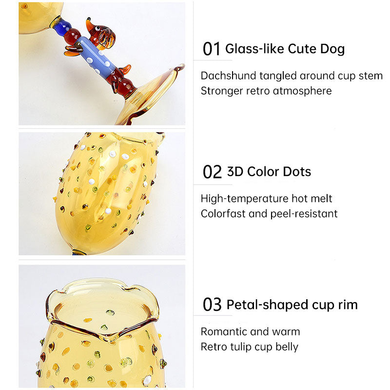 Handcrafted Dachshund Wine Glass
