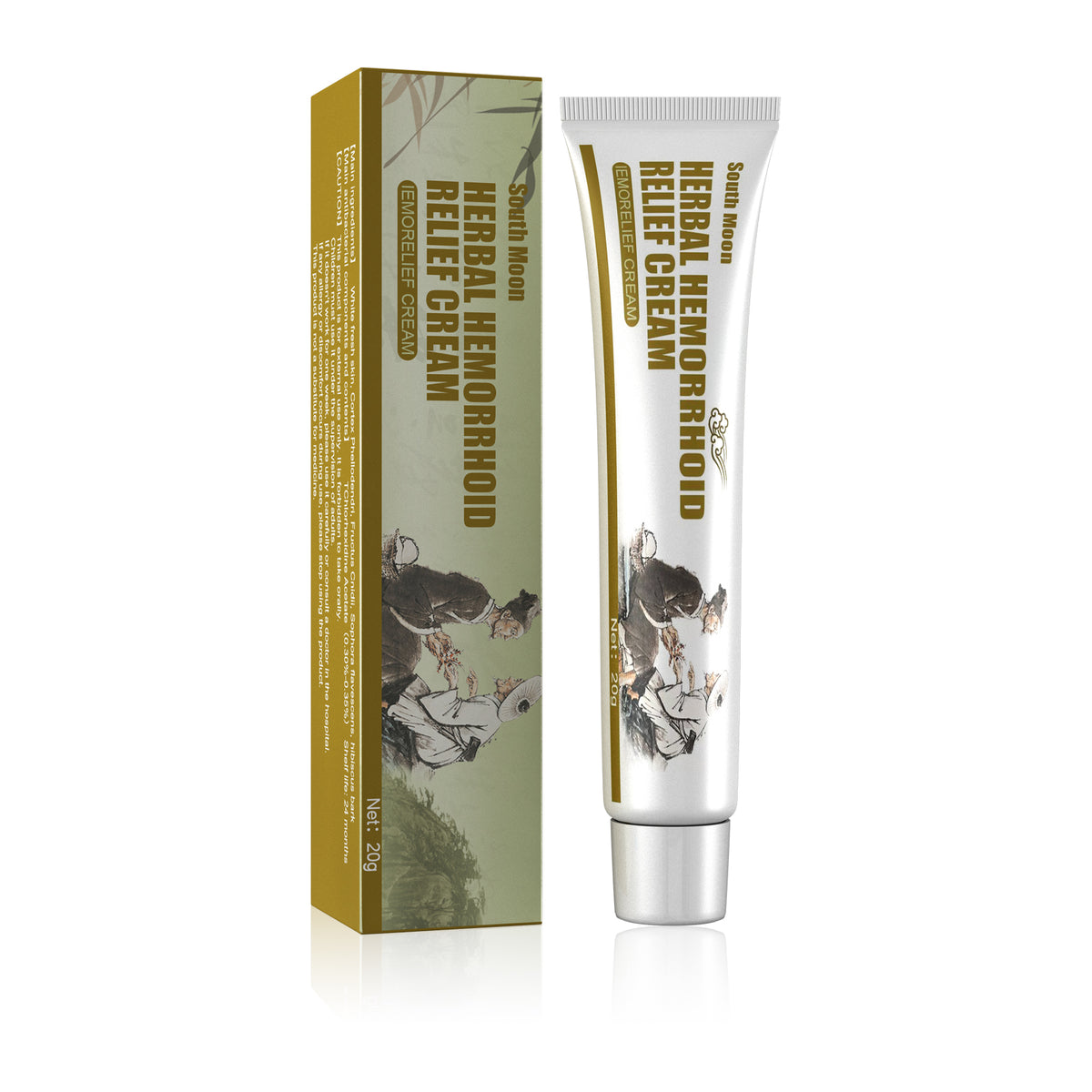 Botanical personal care cream tube and green box