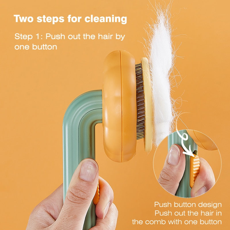 Pumpkin Self-Cleaning Dog & Cat Slicker Brush