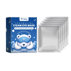 Blue steam eye mask box with sachets