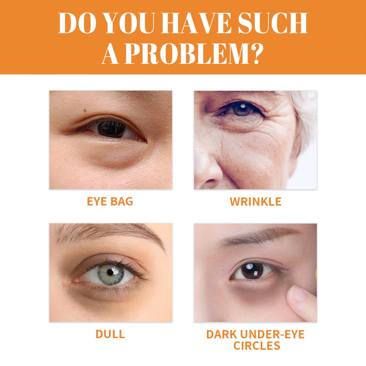 Collagen eye mask promotional graphic with eye-area images