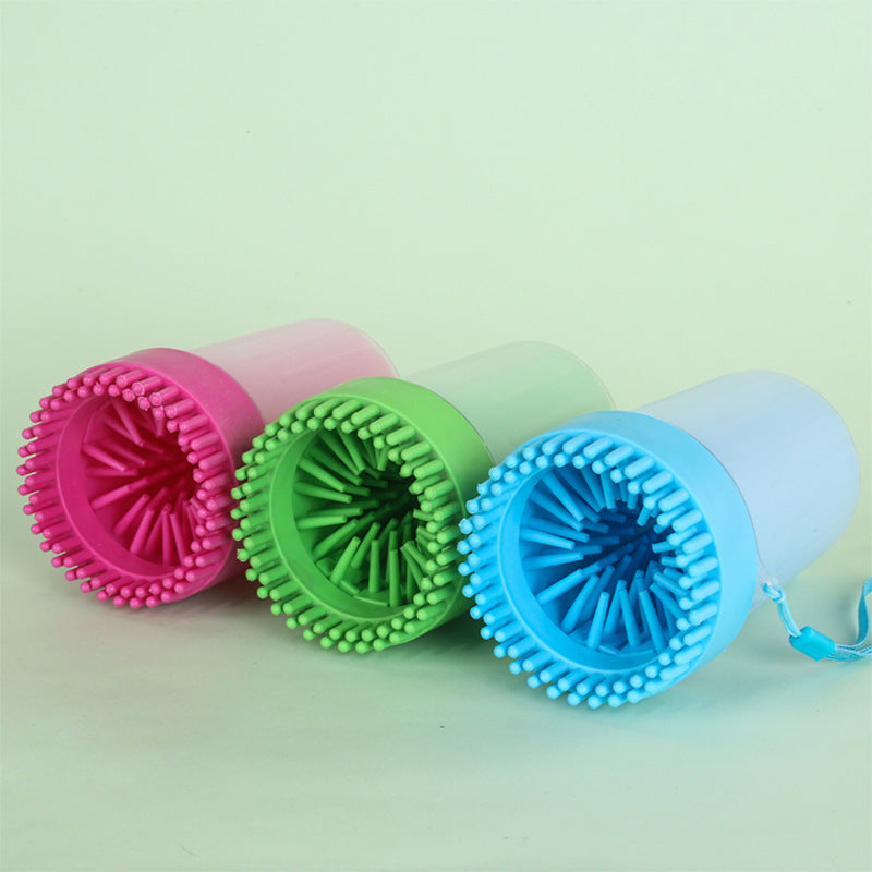 Portable Pet Paw Cleaning Cup with Silicone Brush