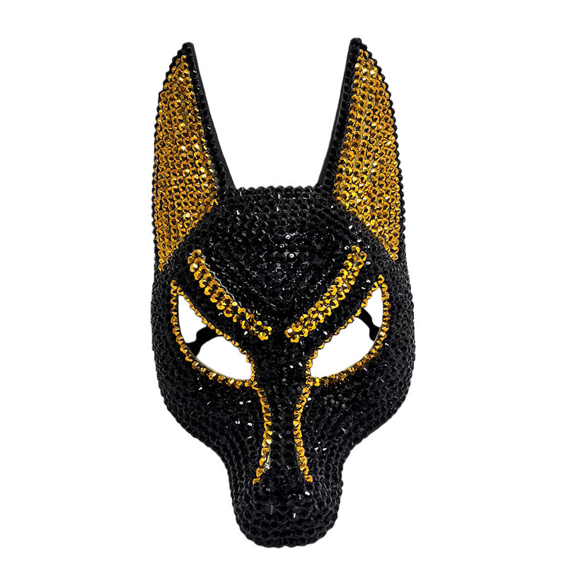 Rhinestone Anubis Masquerade Mask