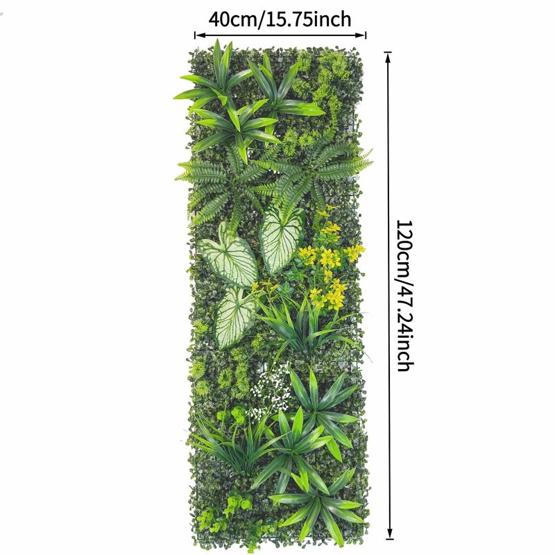 Artificial green wall panel with dimensions