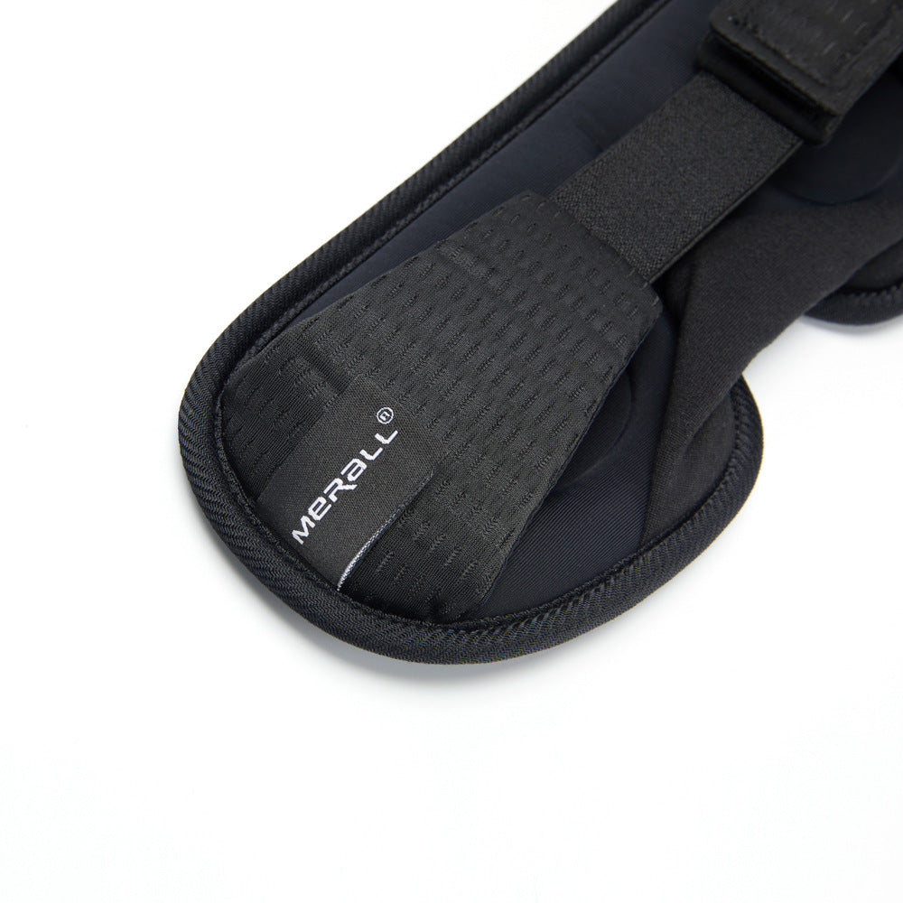 Black sleep mask showing padded inner eye contours