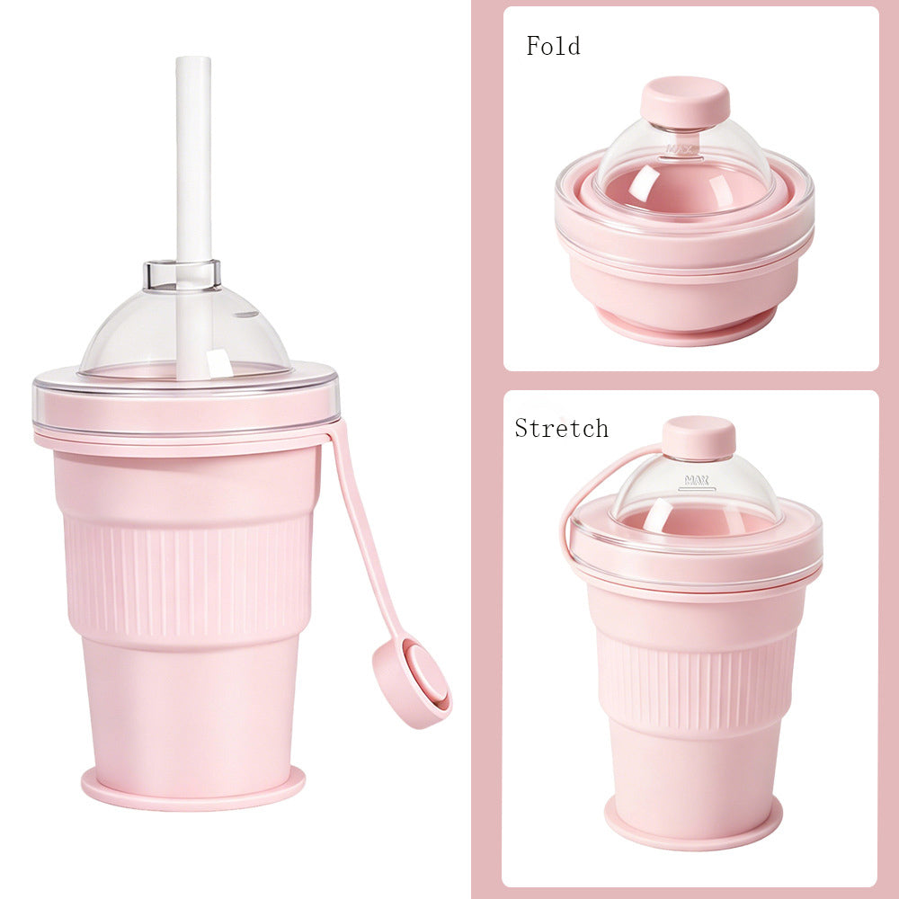 Foldable Ice Ball Mold Cup with Straw