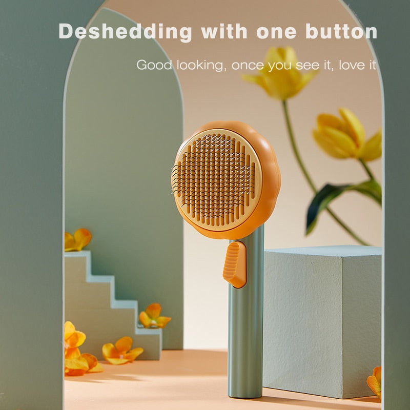 Pumpkin Self-Cleaning Dog & Cat Slicker Brush