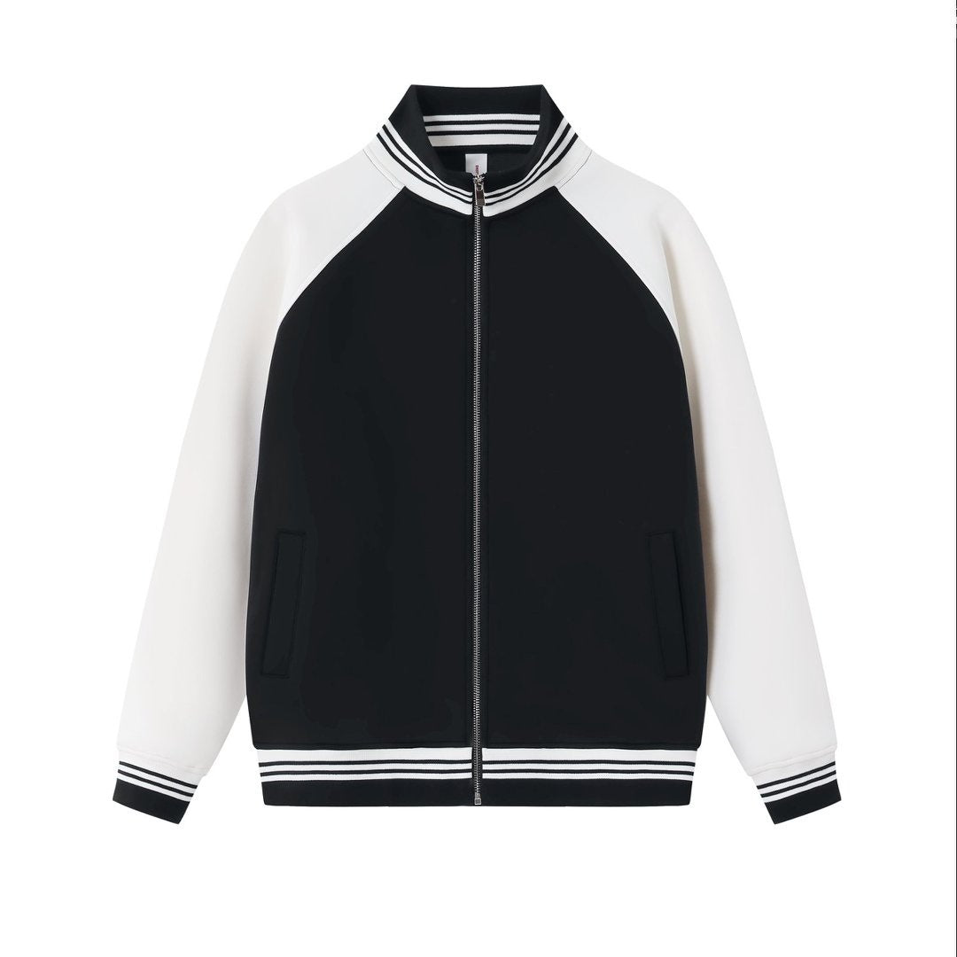 Contrast Stand Collar Zip Jacket