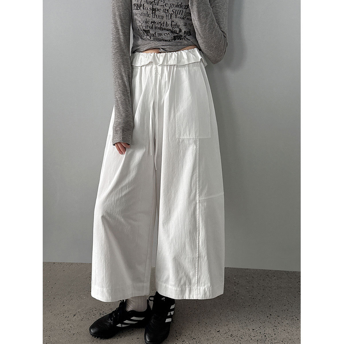 Women's High Waist Wide Leg Cropped Pants