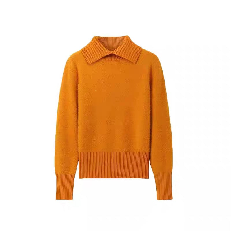 Women's Collared Winter Knit Sweater