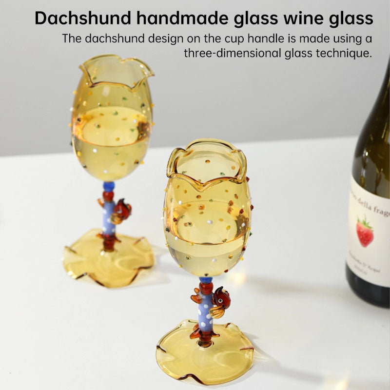 Handcrafted Dachshund Wine Glass