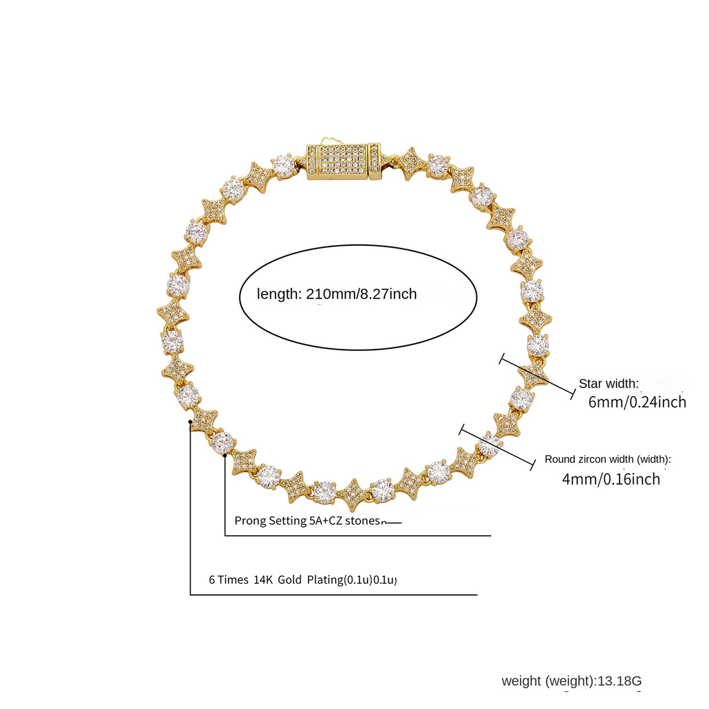 Zirconia Star Necklace & Tennis Chain Jewelry