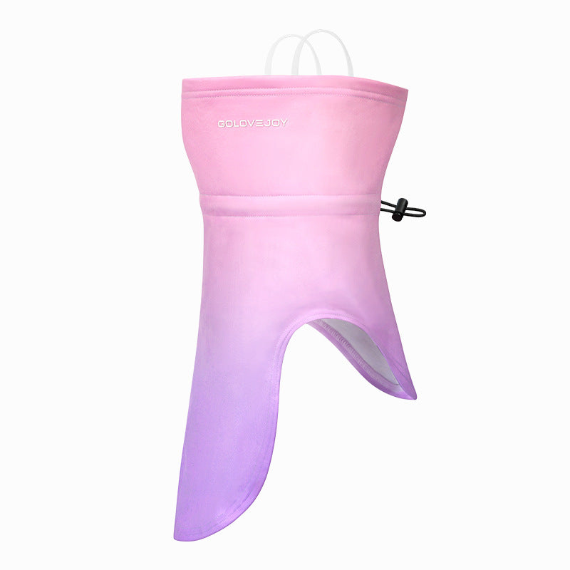 Pink and lavender fleece neck and lower-face cover