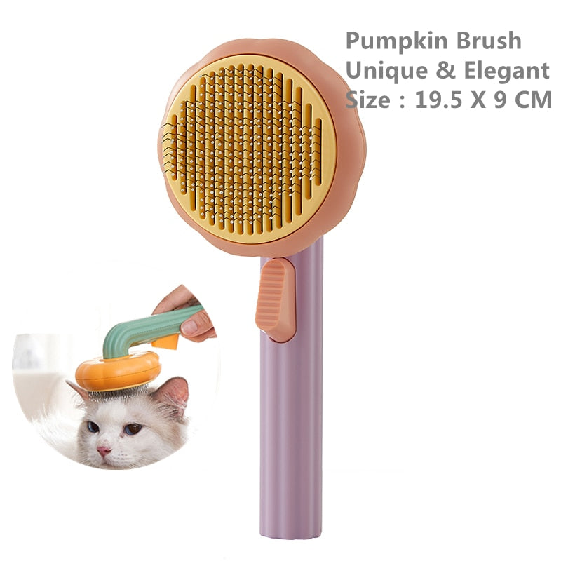 Pumpkin Self-Cleaning Dog & Cat Slicker Brush