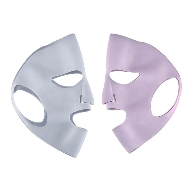 Reusable full-face silicone mask covers in two colors