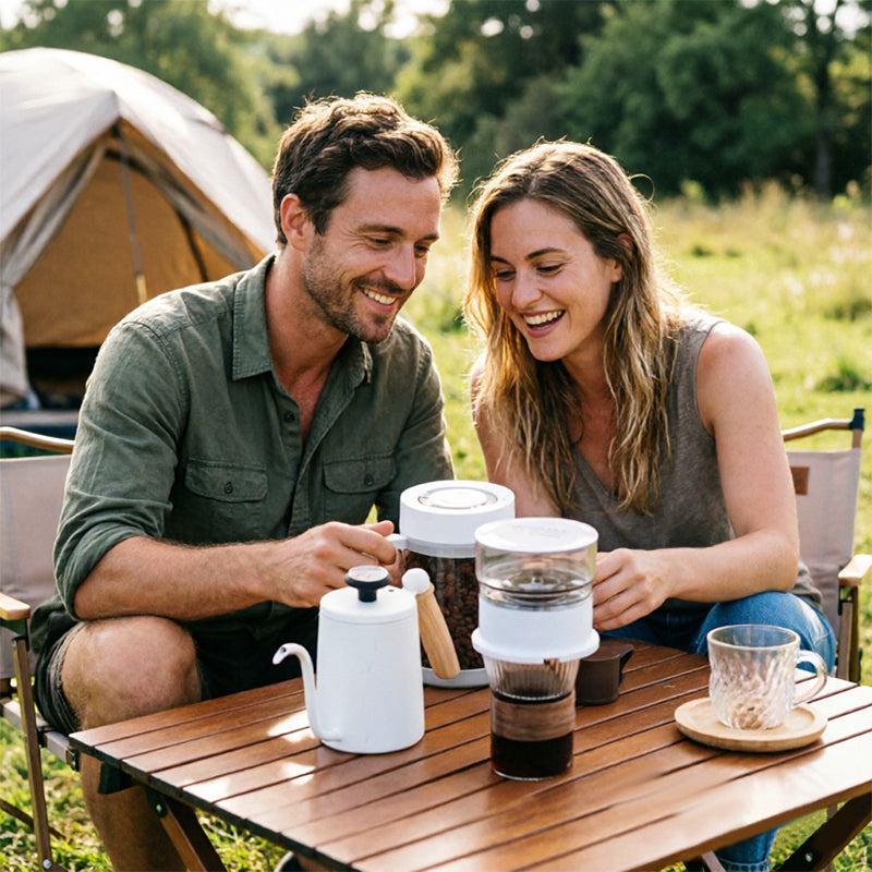Mini Electric Coffee Grinder & Drip Brewer