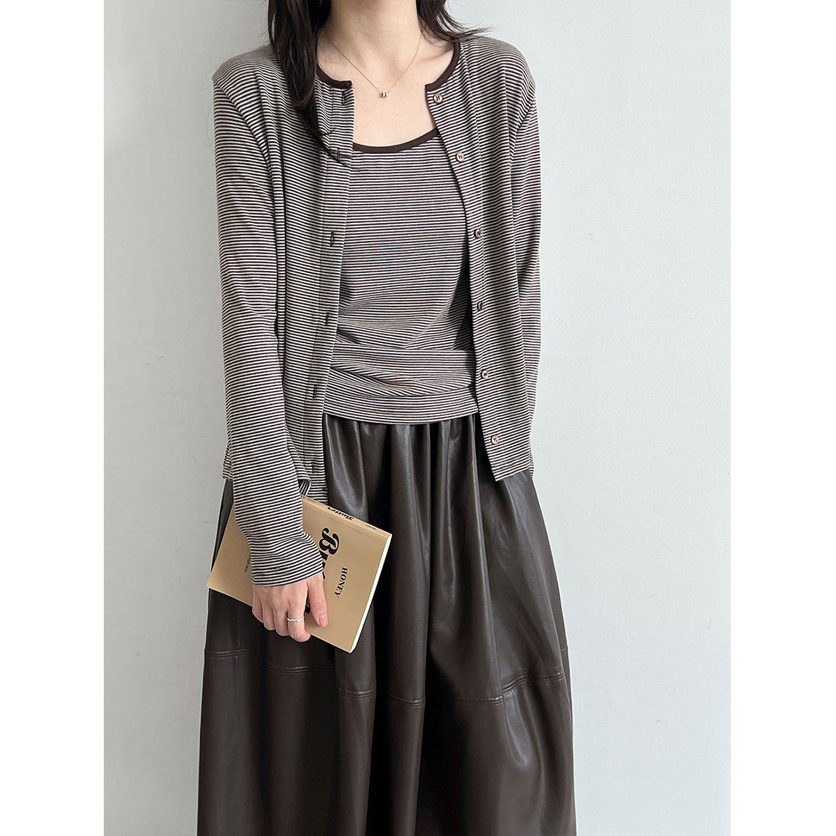 Women's Striped Cardigan & Camisole Set