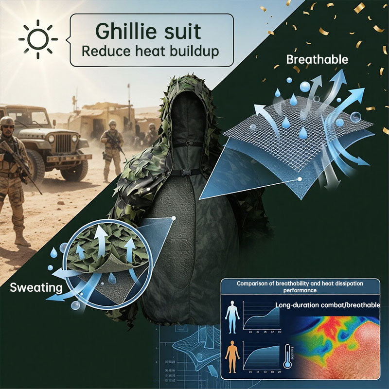 3D Leaf Ghillie Costume with Hat