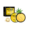 Retinol eye mask jar and black-and-yellow box
