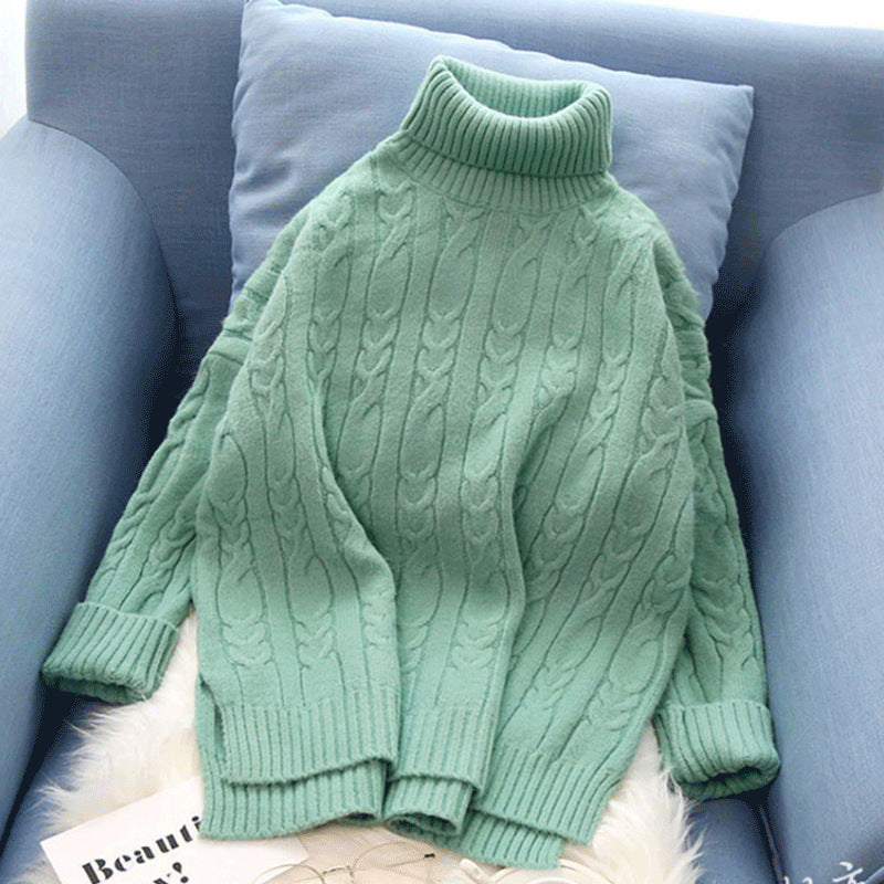 Women's Short High Neck Knit Sweater
