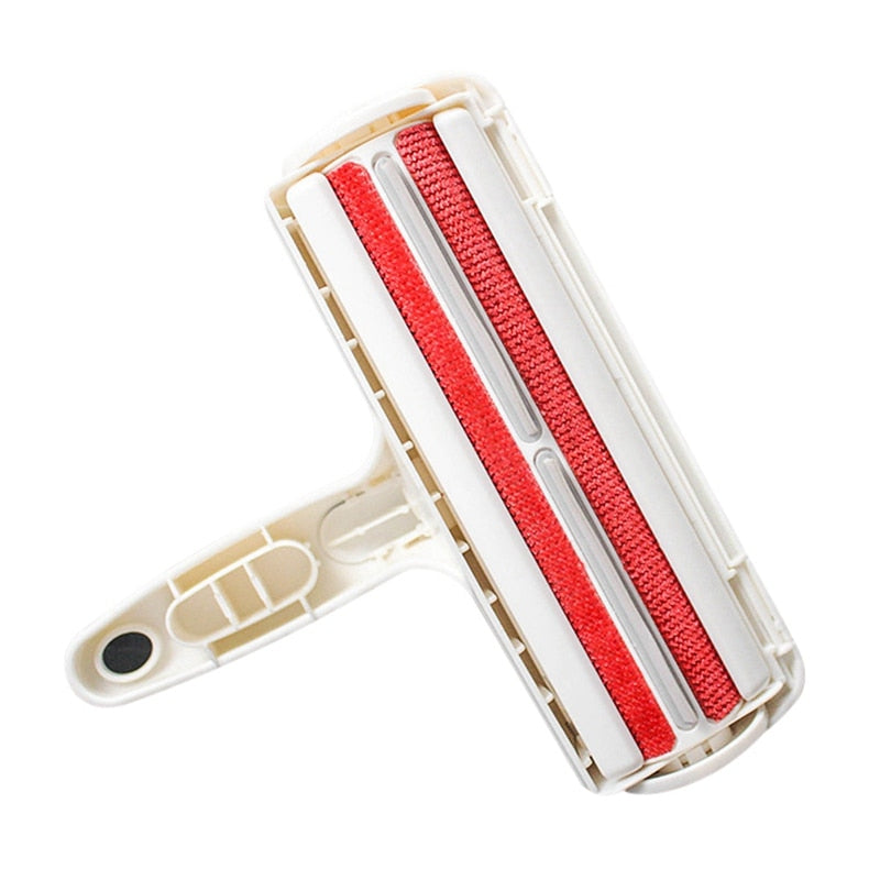 Rectangular pet hair removal roller with red strips