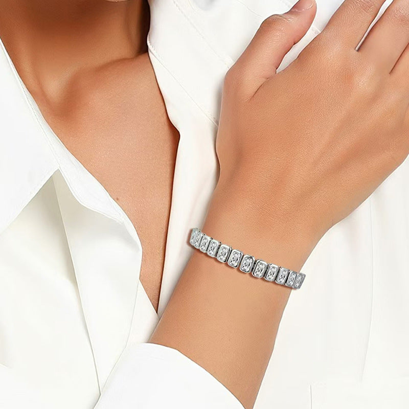 BLUEONE Square Zircon Tennis Bracelet