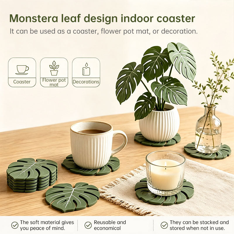 Monstera Leaf 3D Printed Drink Coasters