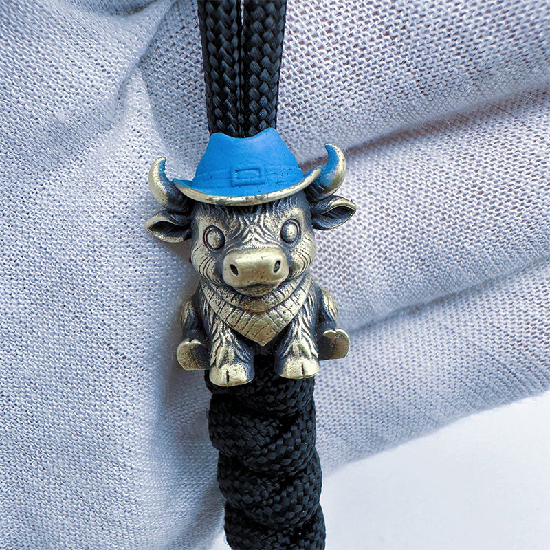 Brass Cow Head Paracord Bead Set