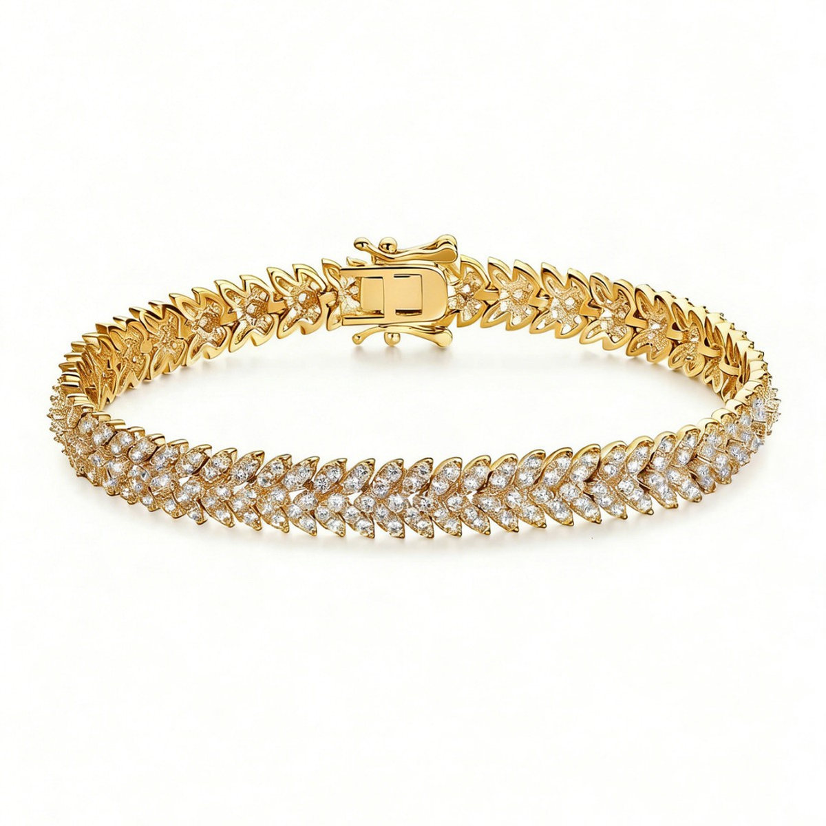 Women's Fishbone Zircon Tennis Bracelet