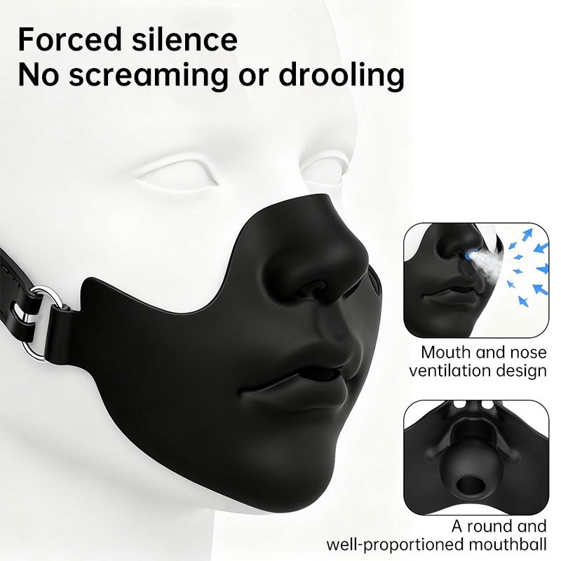 Black Half-Face Costume Mask with Adjustable Straps