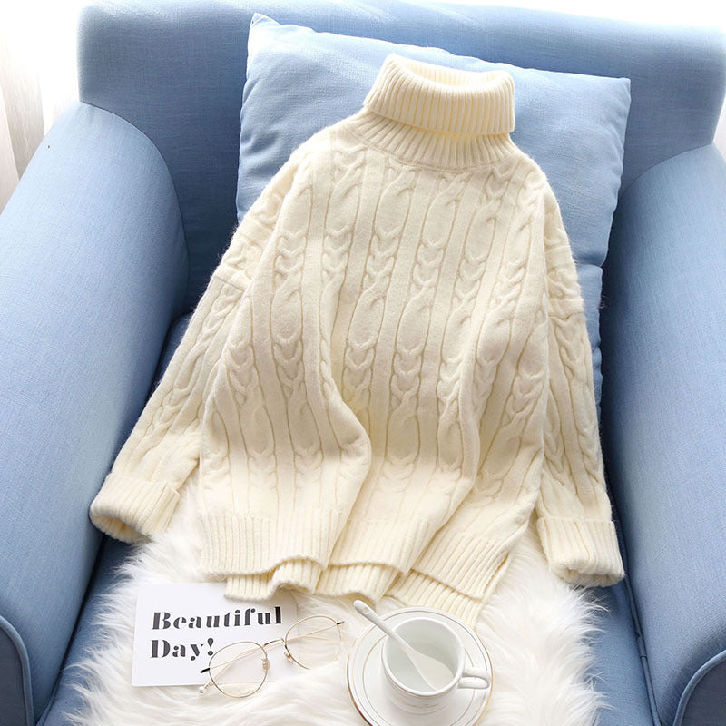 Women's Short High Neck Knit Sweater