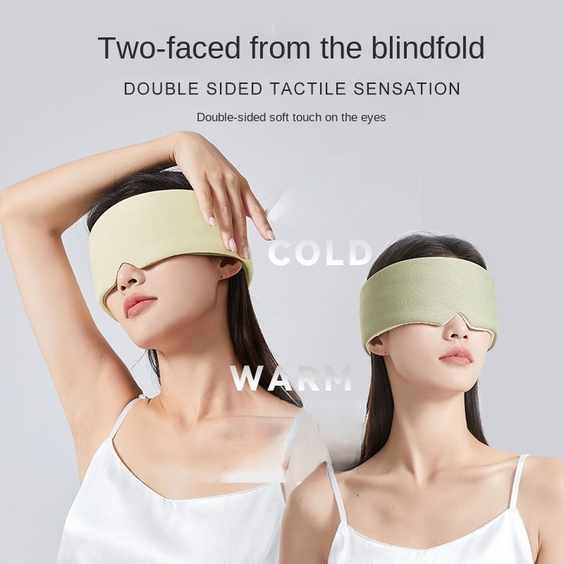 Models wearing reversible sleep eye masks