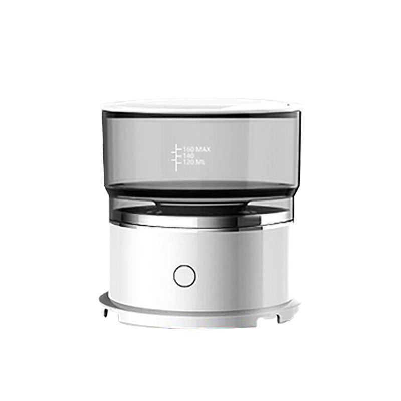 Compact silver electric coffee grinder and brewer