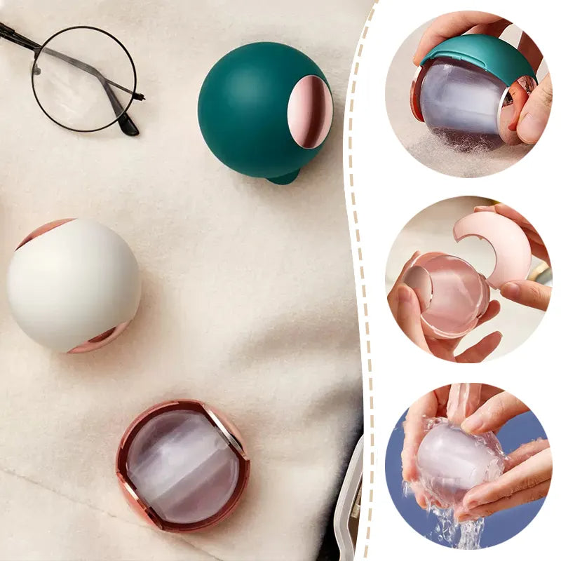 Round reusable lint rollers and clothing-cleaning examples