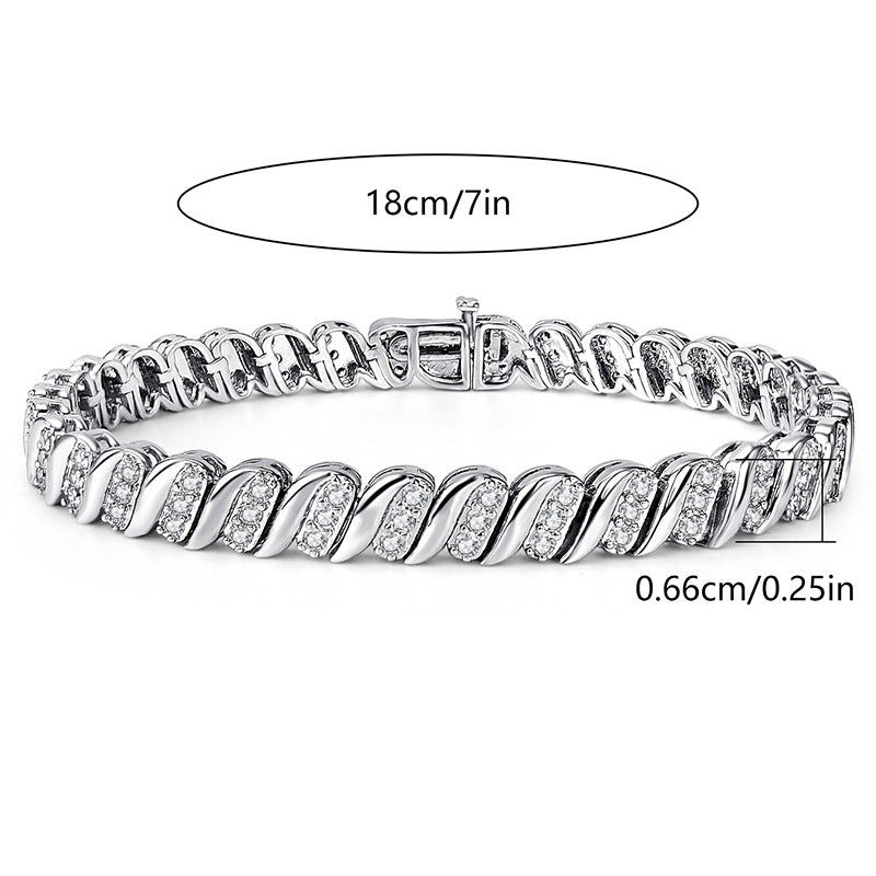 Gold-Plated Cuban Chain Zircon Bracelet
