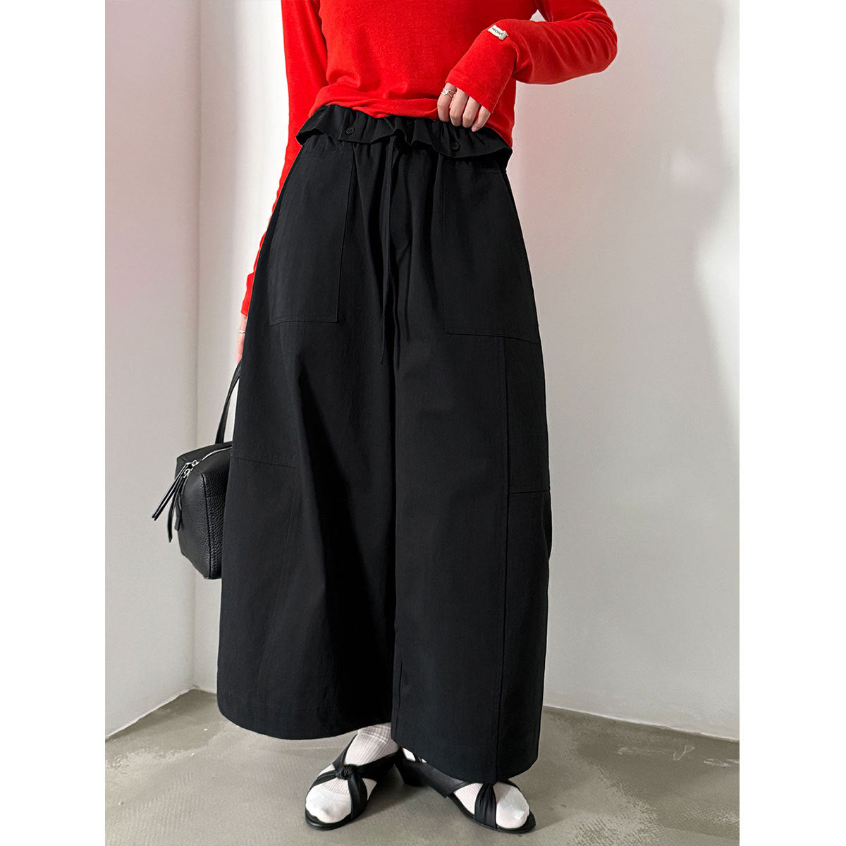 Women's High Waist Wide Leg Cropped Pants