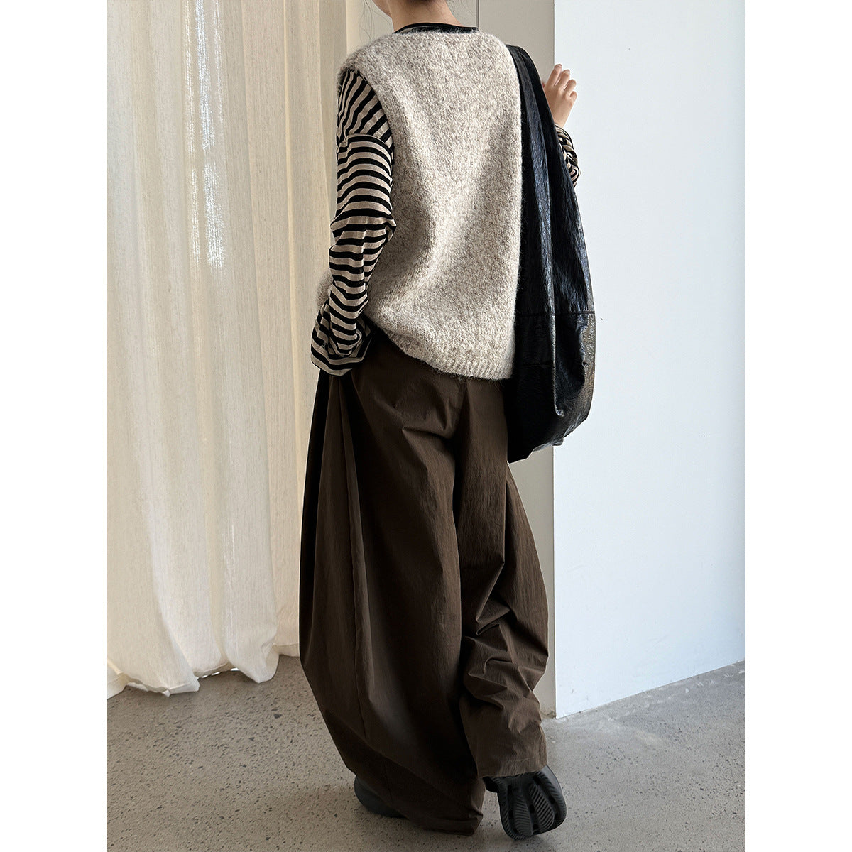 Women's Color Block Round Neck Knit Vest