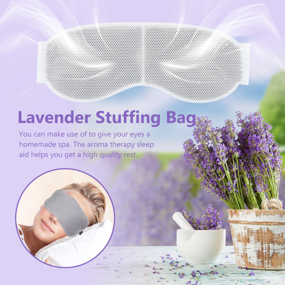 Lavender eye mask insert and lavender-themed packaging
