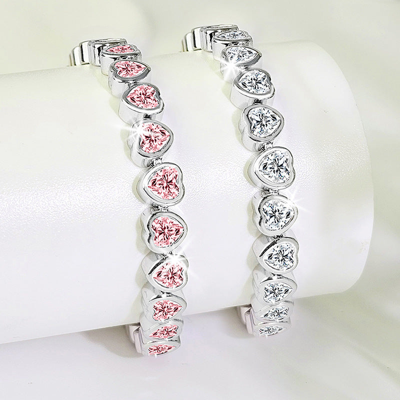 Heart-Shaped Zirconia Bracelet
