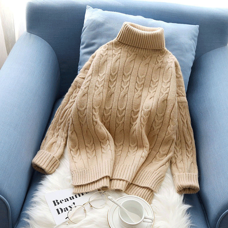 Women's Short High Neck Knit Sweater